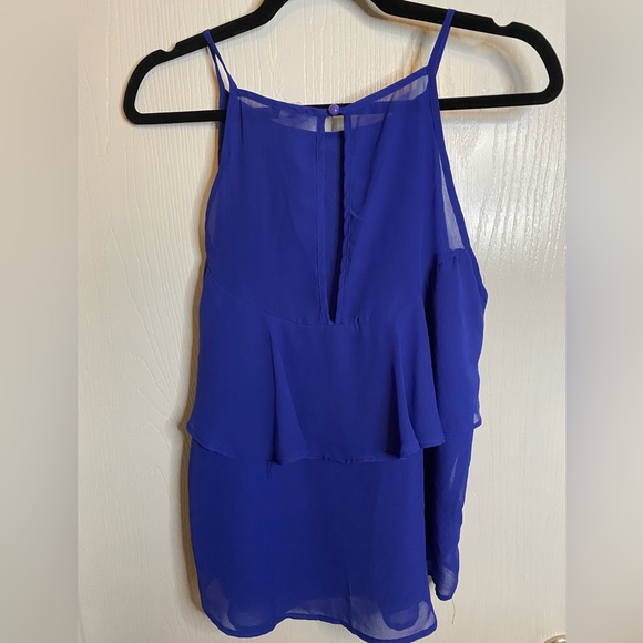 Blue Ruffle Going Out Top - Picture 2 of 2